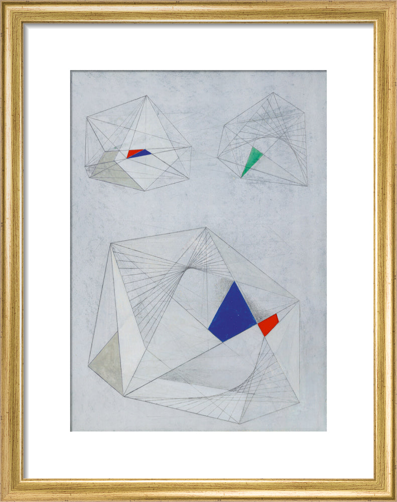 Drawing for Sculpture with Colour (art print, small, gold)