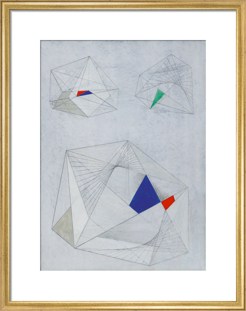 Drawing for Sculpture with Colour (art print, medium, gold)