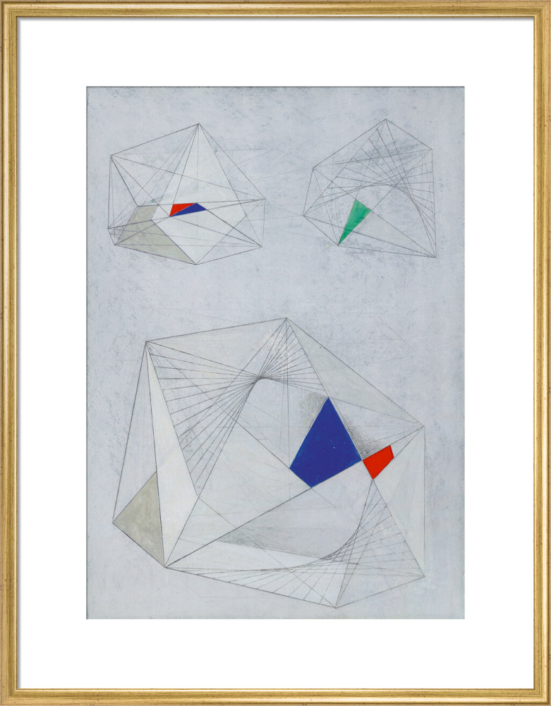 Drawing for Sculpture with Colour (art print, large, gold)