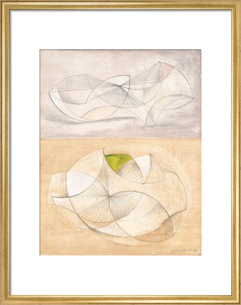 Curved forms (art print, medium, gold)