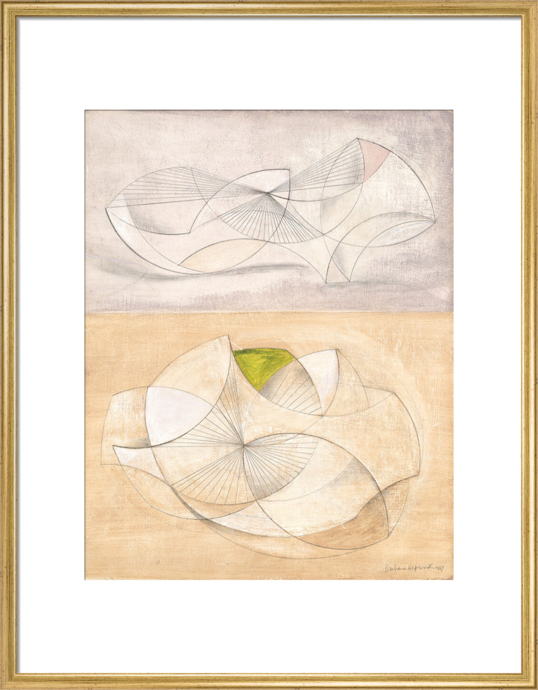 Curved forms (art print, large, gold)