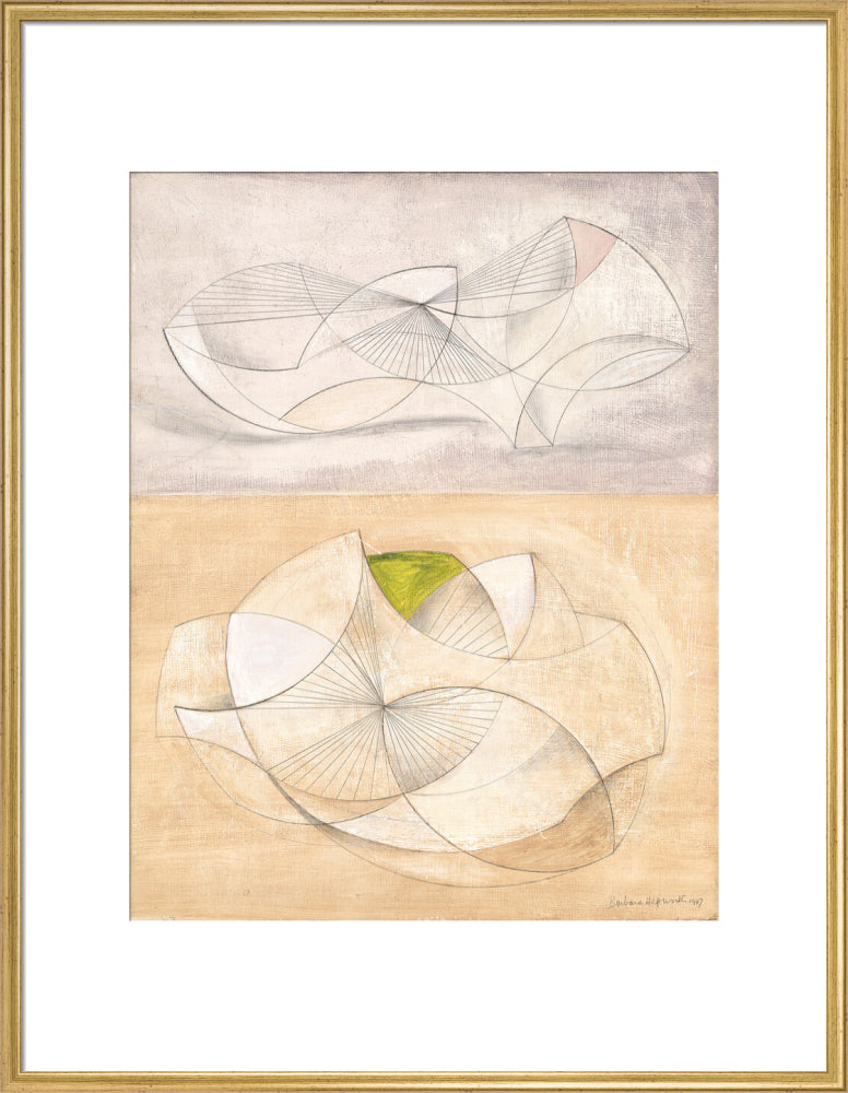Curved forms (art print, extra large, gold)