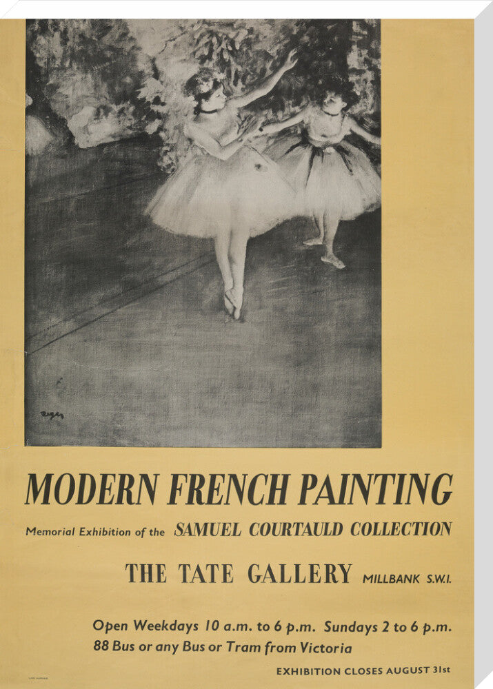 Poster for Modern French Painting: Samuel Courtauld Memorial Exhibition at the Tate Gallery, 1948 (stretched canvas, extra large, unframed)