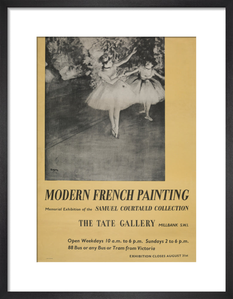 Poster for Modern French Painting: Samuel Courtauld Memorial Exhibition at the Tate Gallery, 1948 (art print, small, black)