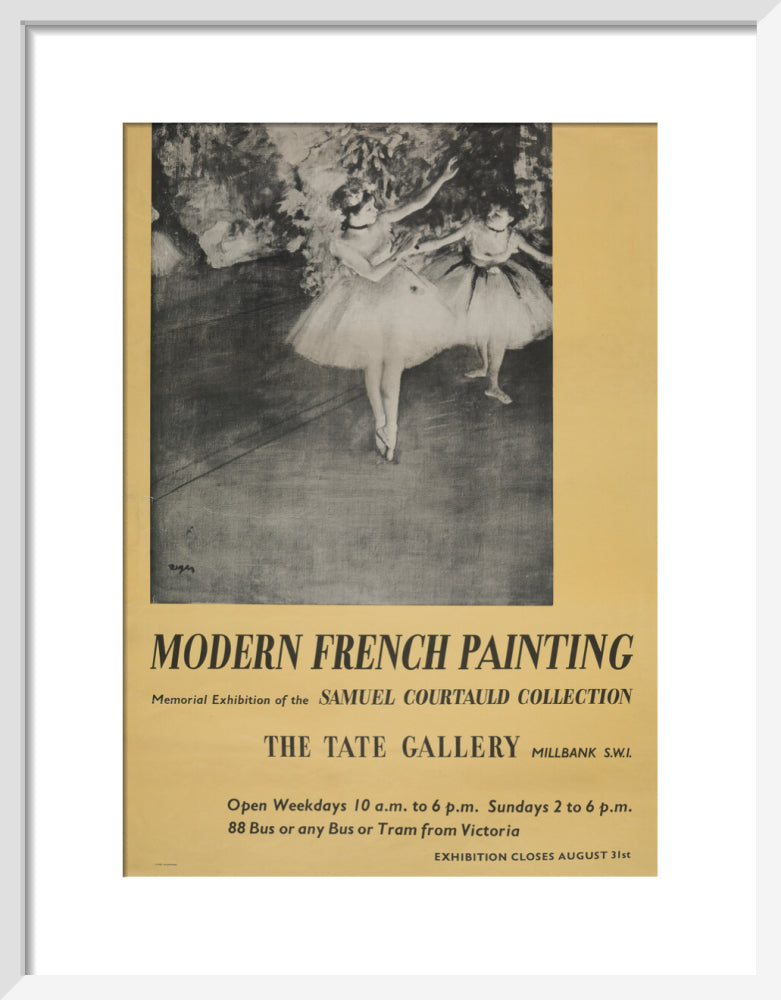 Poster for Modern French Painting: Samuel Courtauld Memorial Exhibition at the Tate Gallery, 1948 (art print, small, white)