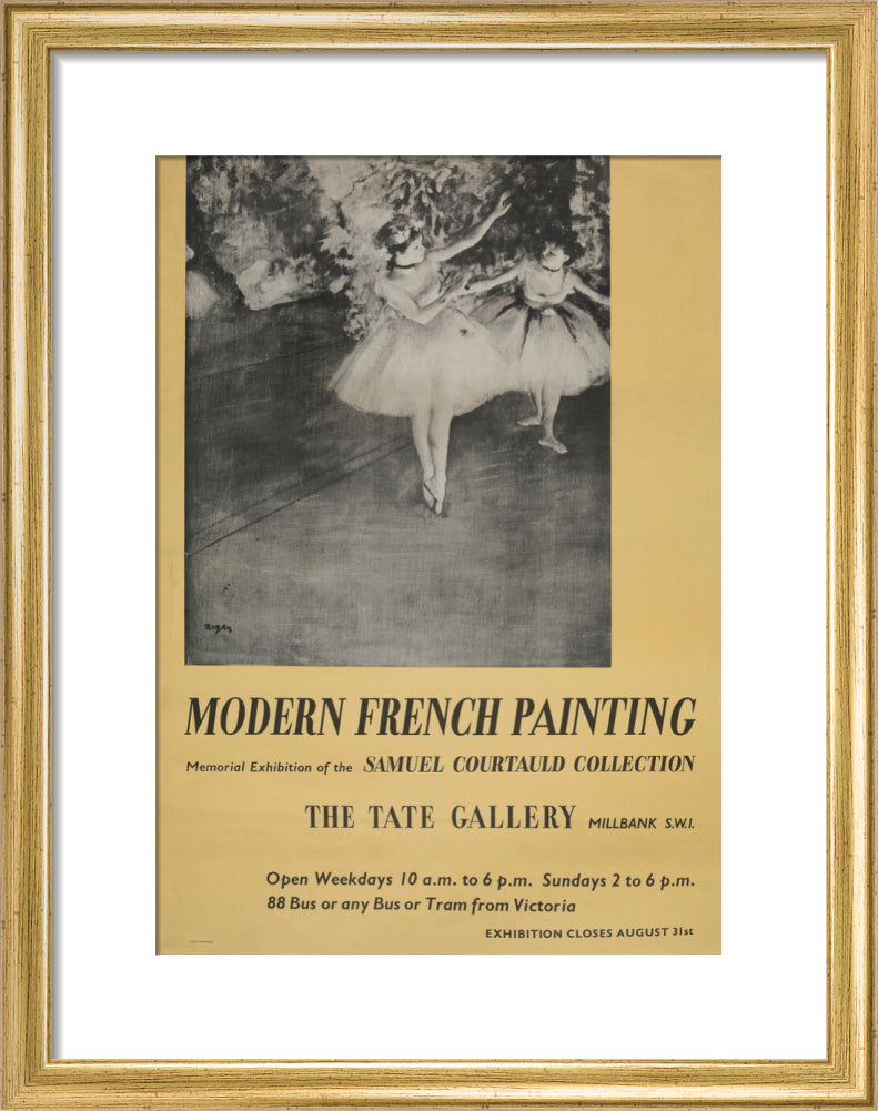 Poster for Modern French Painting: Samuel Courtauld Memorial Exhibition at the Tate Gallery, 1948 (art print, small, gold)