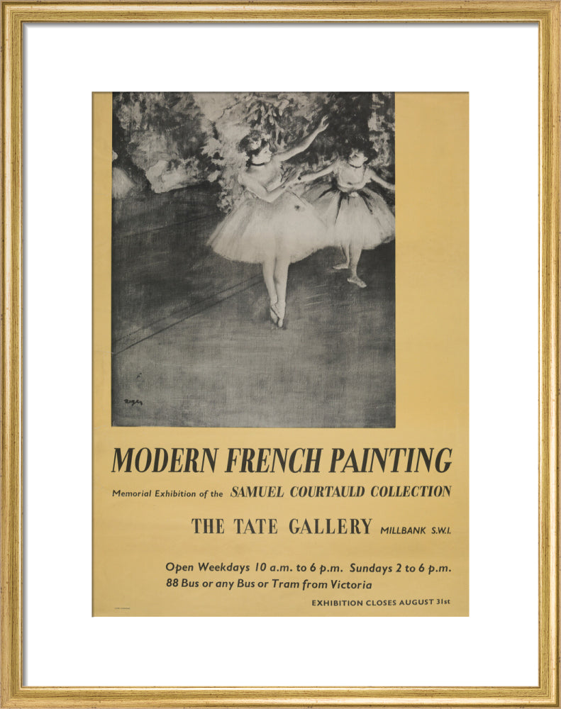 Poster for Modern French Painting: Samuel Courtauld Memorial Exhibition at the Tate Gallery, 1948 (art print, medium, gold)