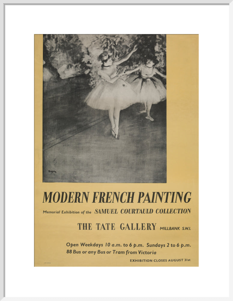 Poster for Modern French Painting: Samuel Courtauld Memorial Exhibition at the Tate Gallery, 1948 (art print, large, white)
