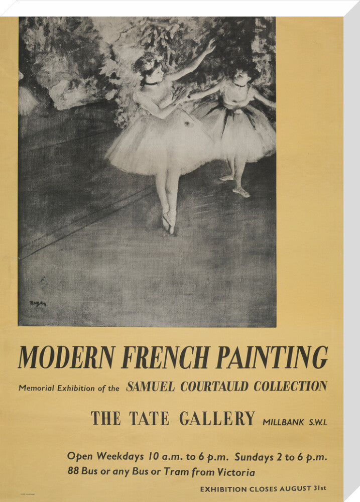 Poster for Modern French Painting: Samuel Courtauld Memorial Exhibition at the Tate Gallery, 1948 (stretched canvas, large, unframed)