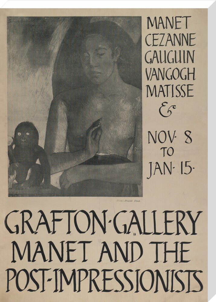 Poster for Manet and the Post-Impressionists Grafton Gallery, 1910 (stretched canvas, extra large, unframed)