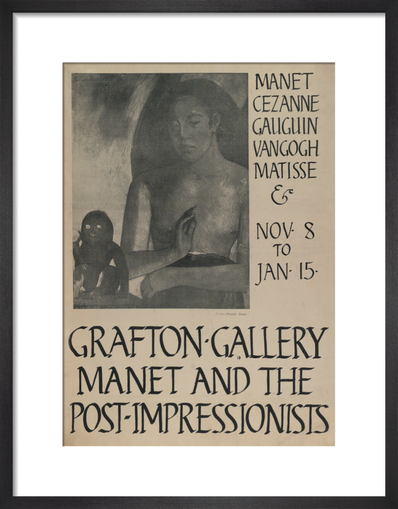 Poster for Manet and the Post-Impressionists Grafton Gallery, 1910 (art print, small, black)