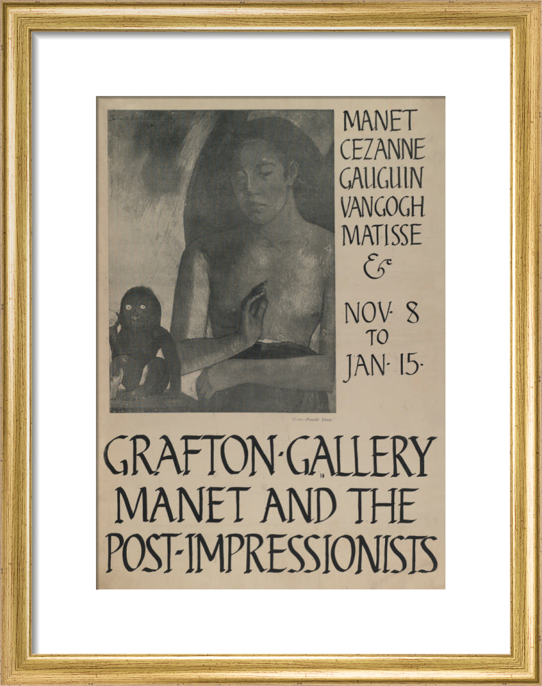 Poster for Manet and the Post-Impressionists Grafton Gallery, 1910 (art print, small, gold)
