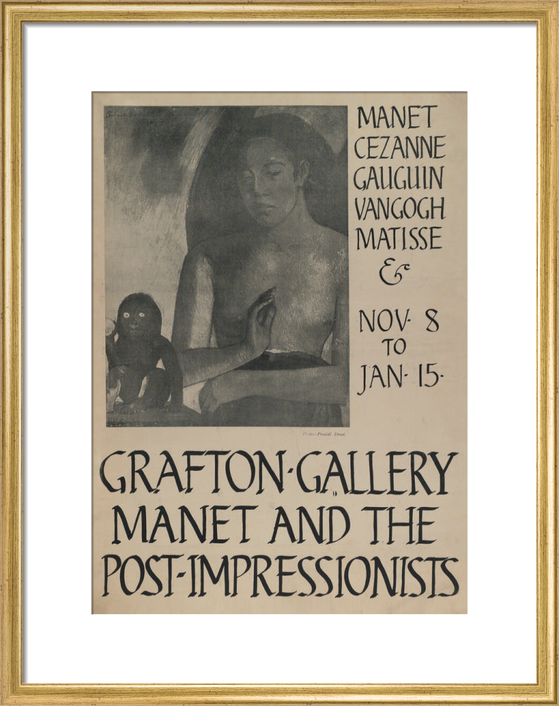 Poster for Manet and the Post-Impressionists Grafton Gallery, 1910 (art print, medium, gold)