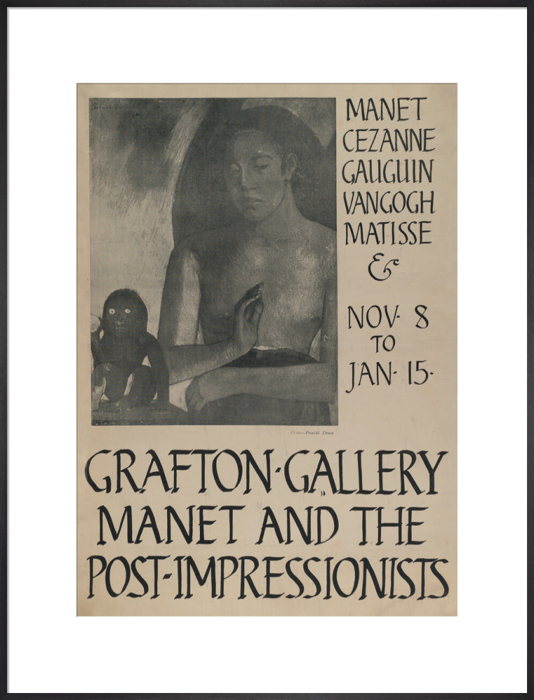 Poster for Manet and the Post-Impressionists Grafton Gallery, 1910 (art print, extra large, black)