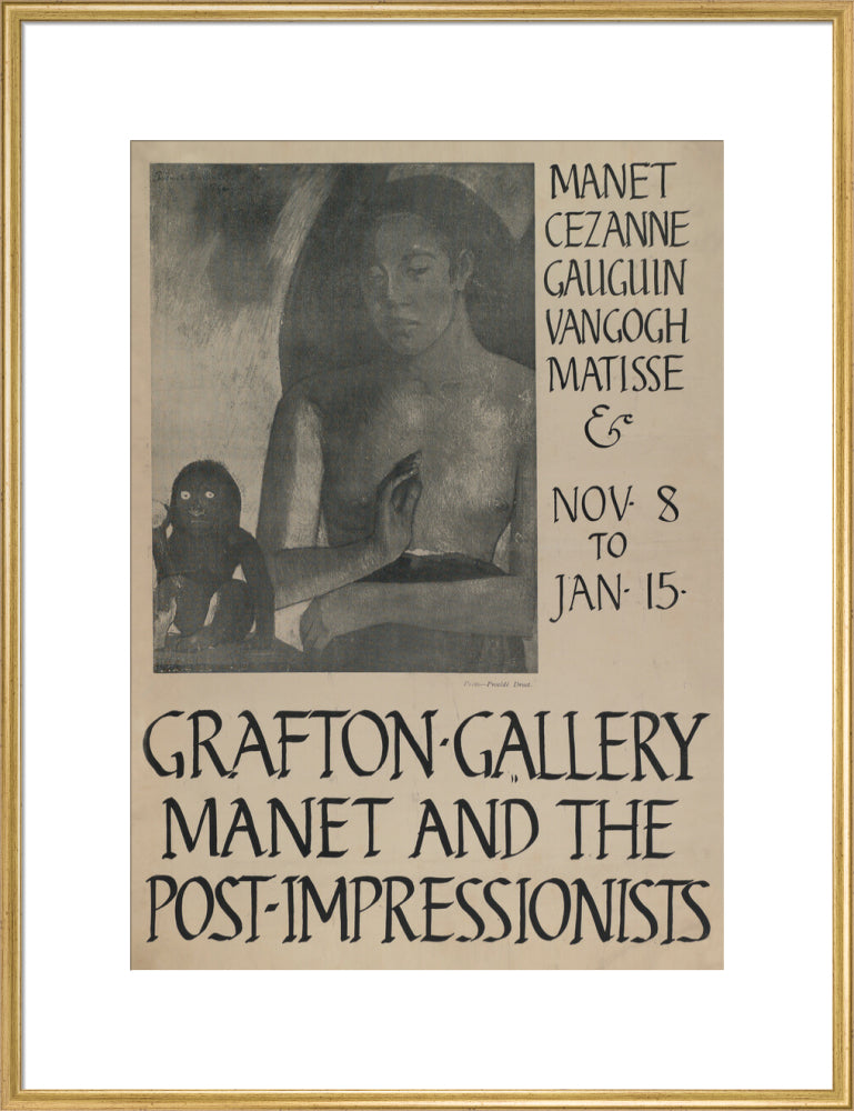 Poster for Manet and the Post-Impressionists Grafton Gallery, 1910 (art print, extra large, gold)
