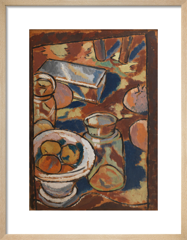 Still Life with Glass Jar and Silver Box (art print, small, natural)