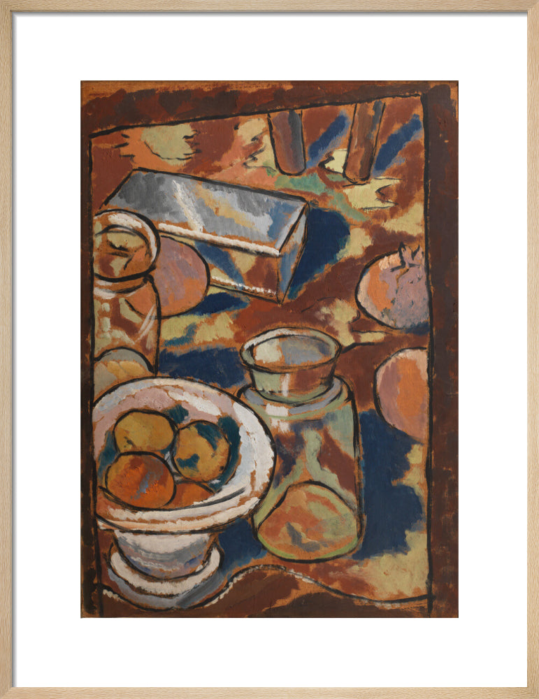 Still Life with Glass Jar and Silver Box (art print, medium, natural)