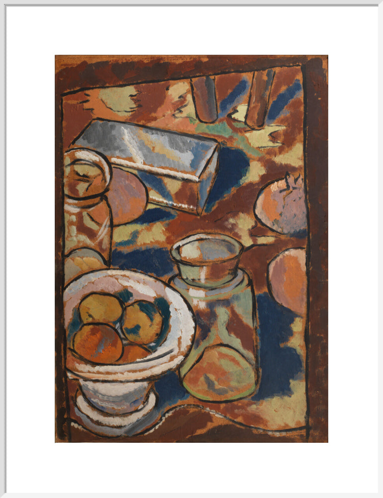 Still Life with Glass Jar and Silver Box (art print, extra large, white)