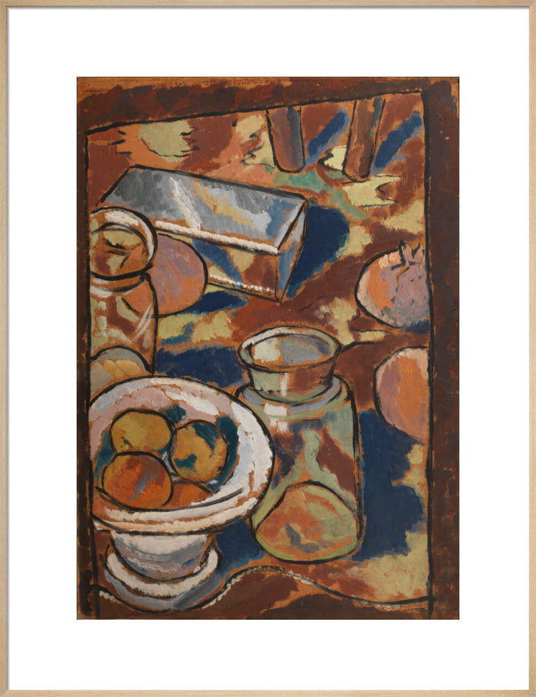 Still Life with Glass Jar and Silver Box (art print, extra large, natural)