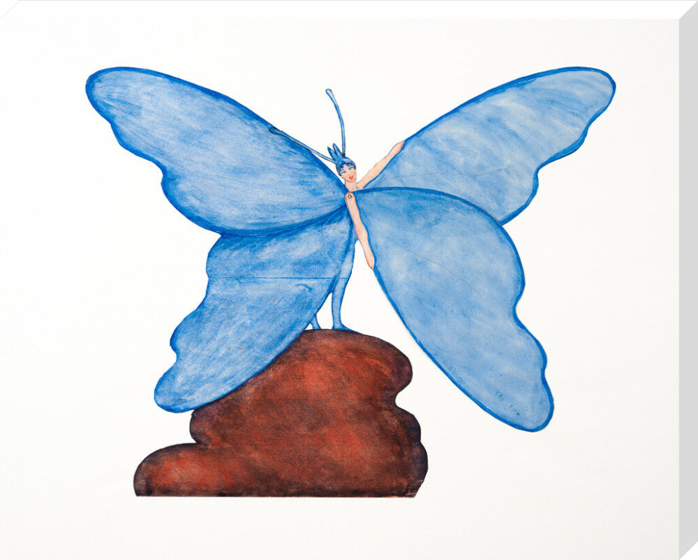 Toy design – Blue Butterfly Dance (stretched canvas, extra large, unframed)