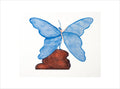 Toy design – Blue Butterfly Dance (art print, small, unframed)