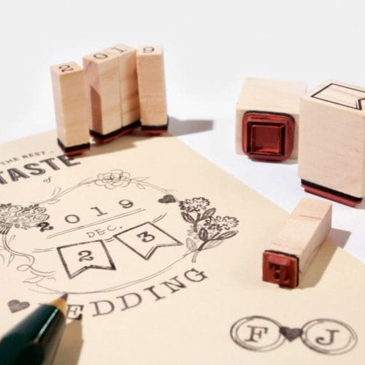 Wooden Stamp Set Numbers