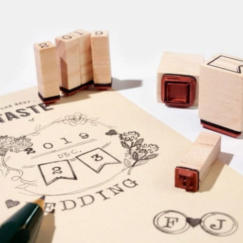Wooden Stamp Set Numbers