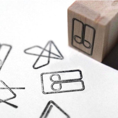 Wooden Stamp Set Paper Clip