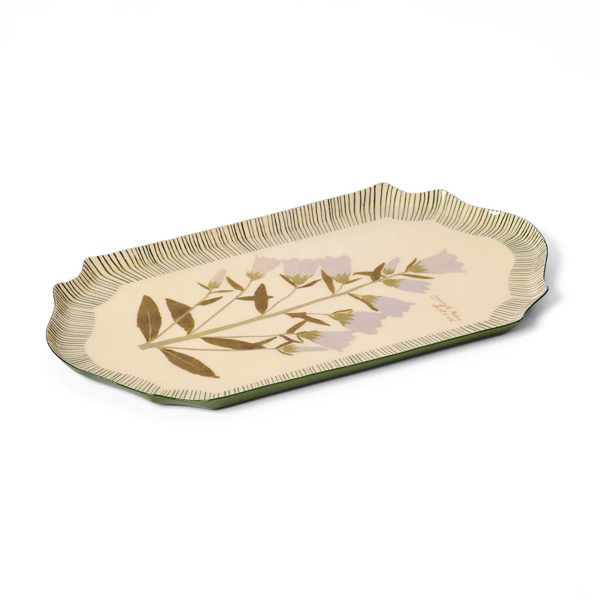 Enamel Shaped Edge Tray Campanula Bellflower