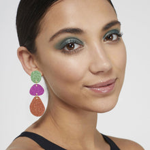 Load image into Gallery viewer, Triple Glitter Drop Earrings Multi

