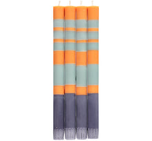 Load image into Gallery viewer, Striped Orange Eco Dinner Candles
