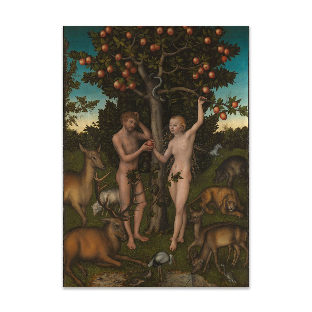 Print Board Lucas Cranach the Elder, Adam and Eve