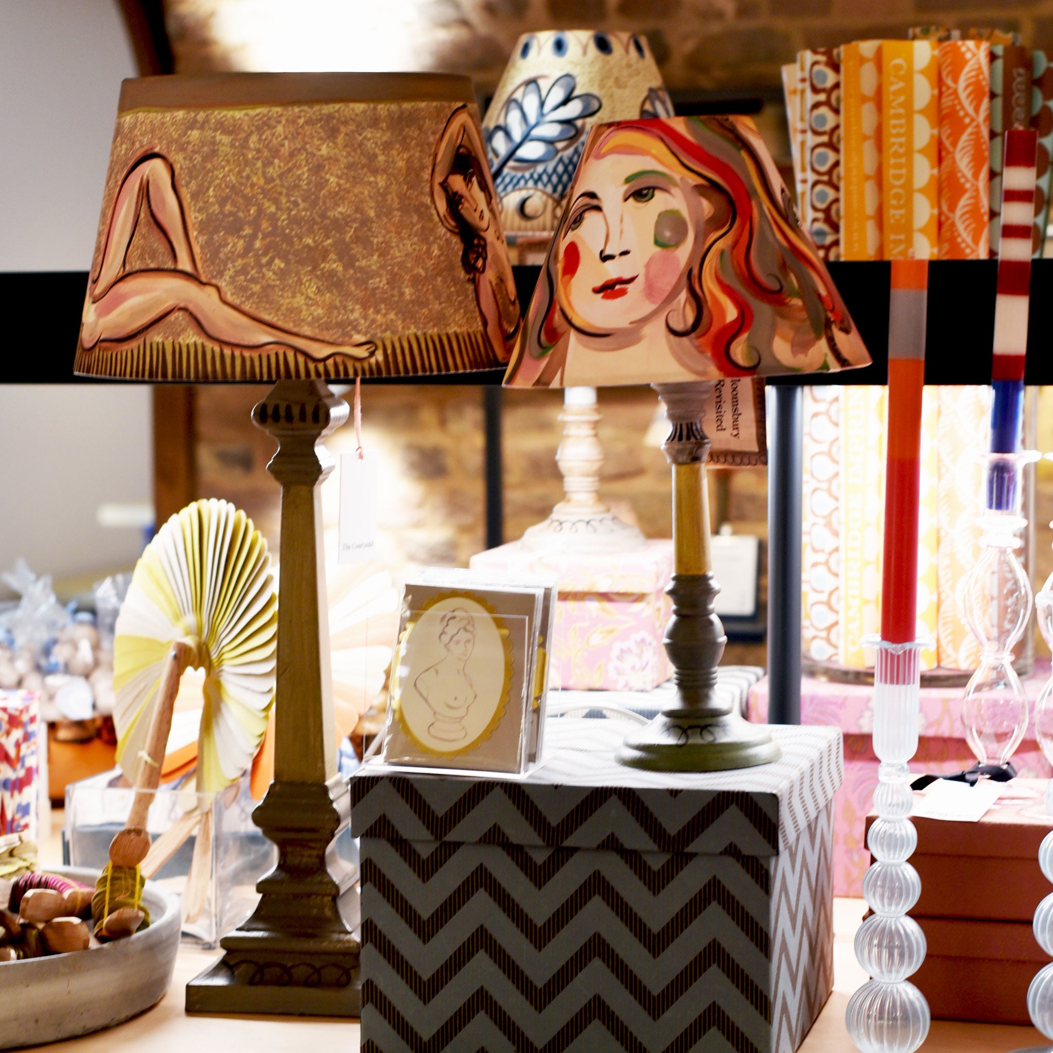 Hand Painted Table Lamp Stand Square Medium