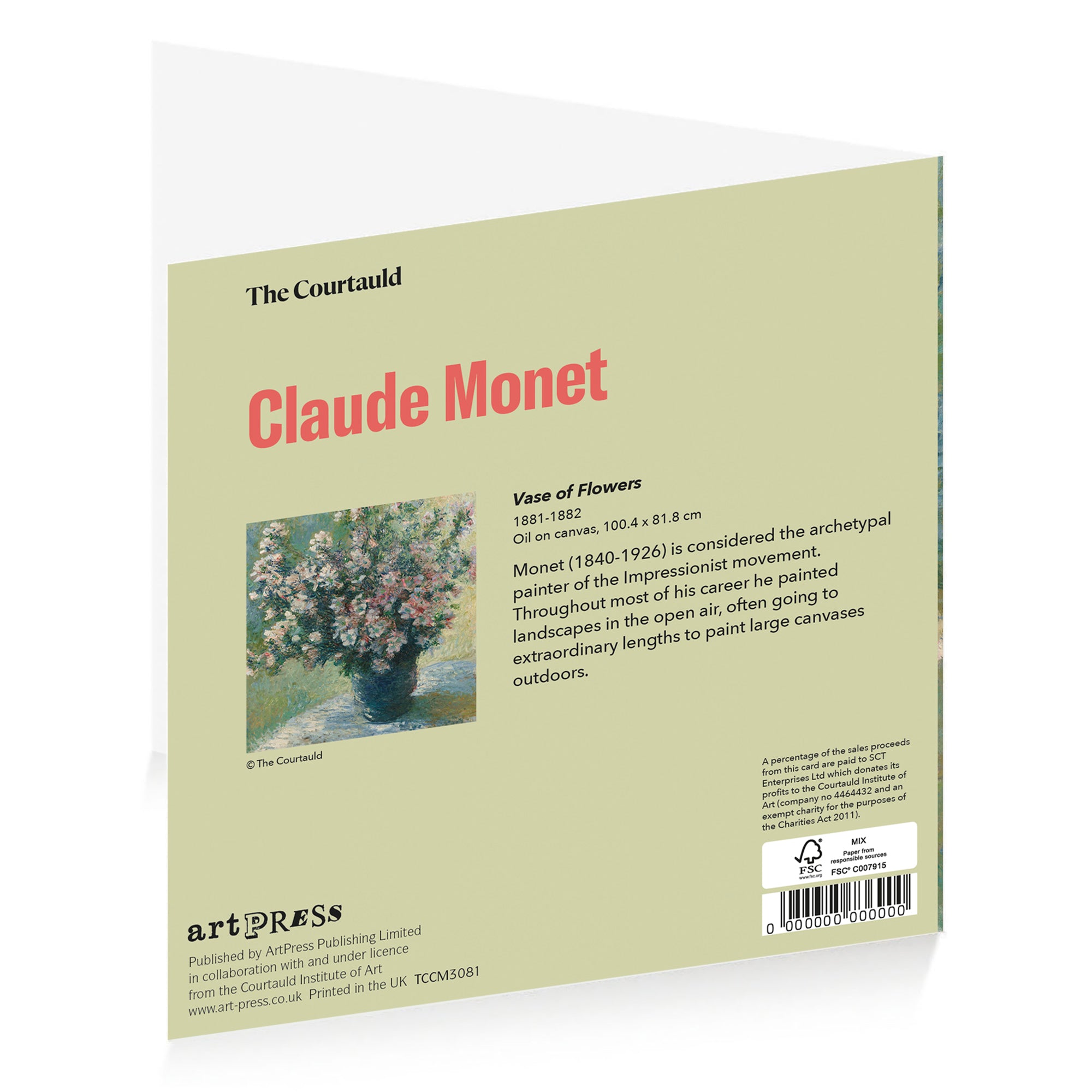 Monet Vase of Flowers Greetings Card