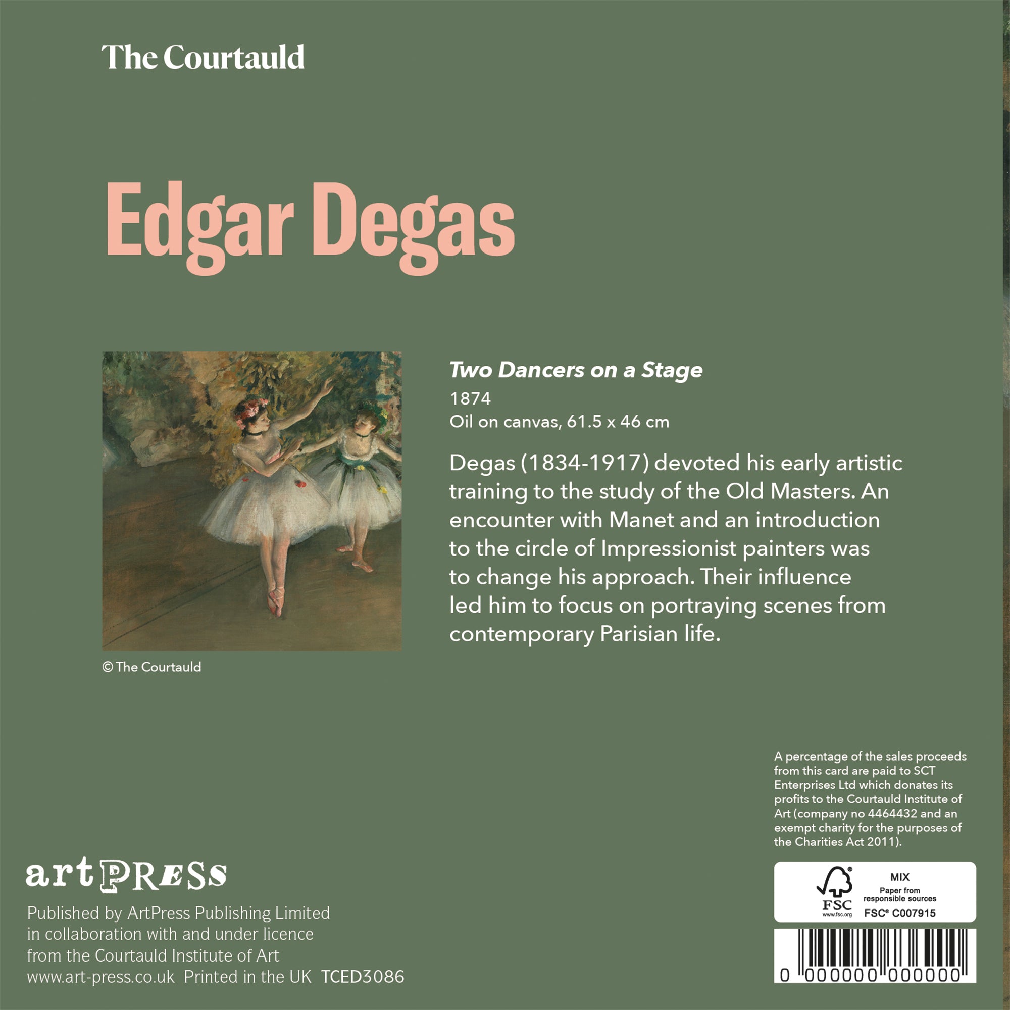 Degas Two Dancers Greetings Card