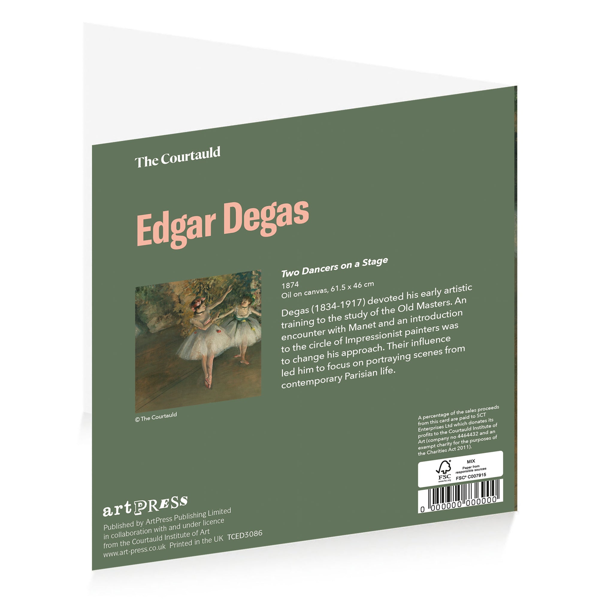 Degas Two Dancers Greetings Card