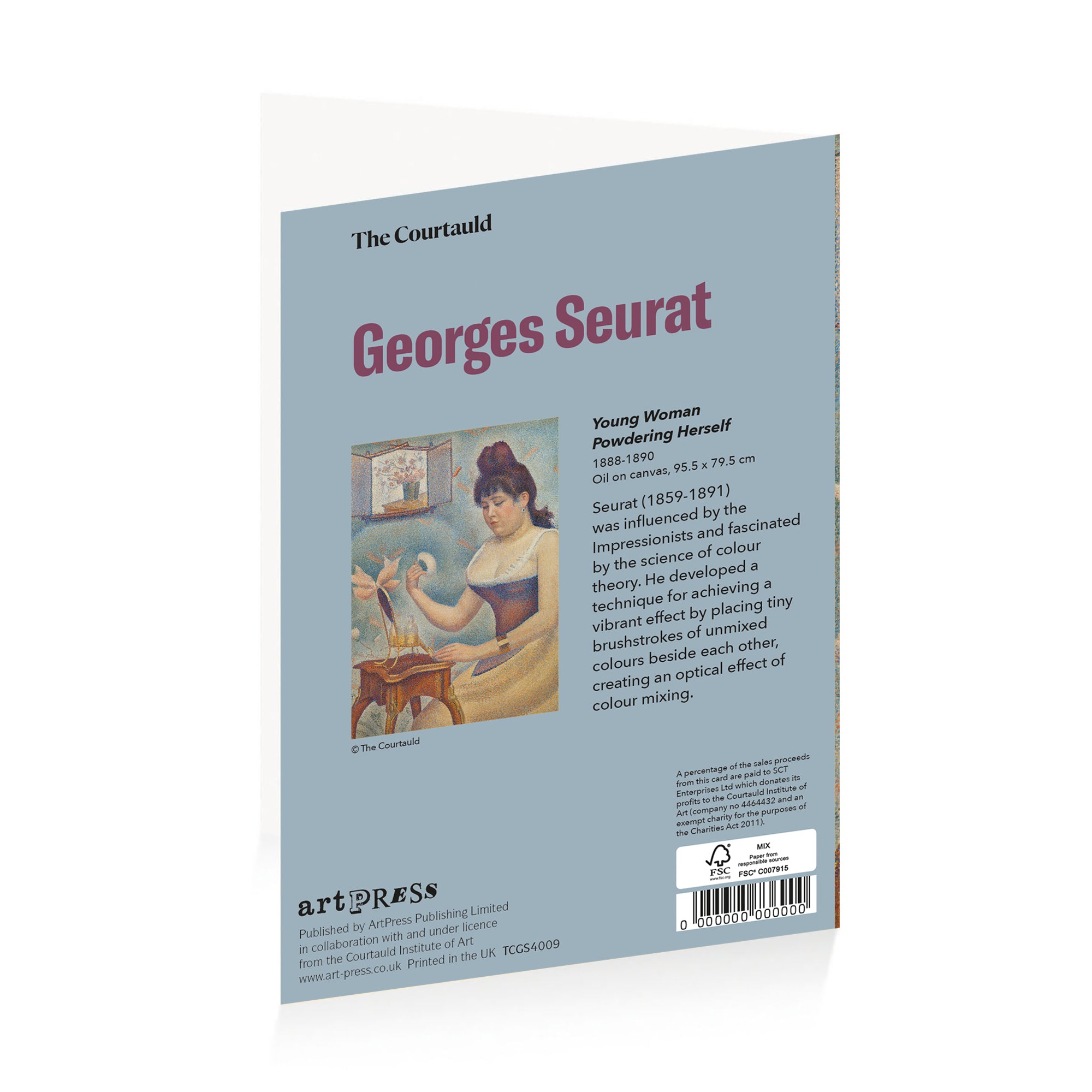 Seurat Woman Powdering Greetings Card