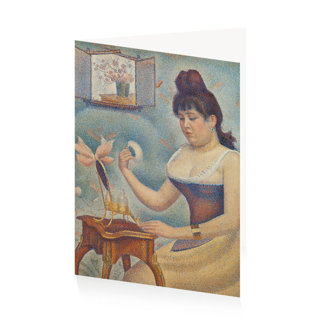 Seurat Woman Powdering Greetings Card