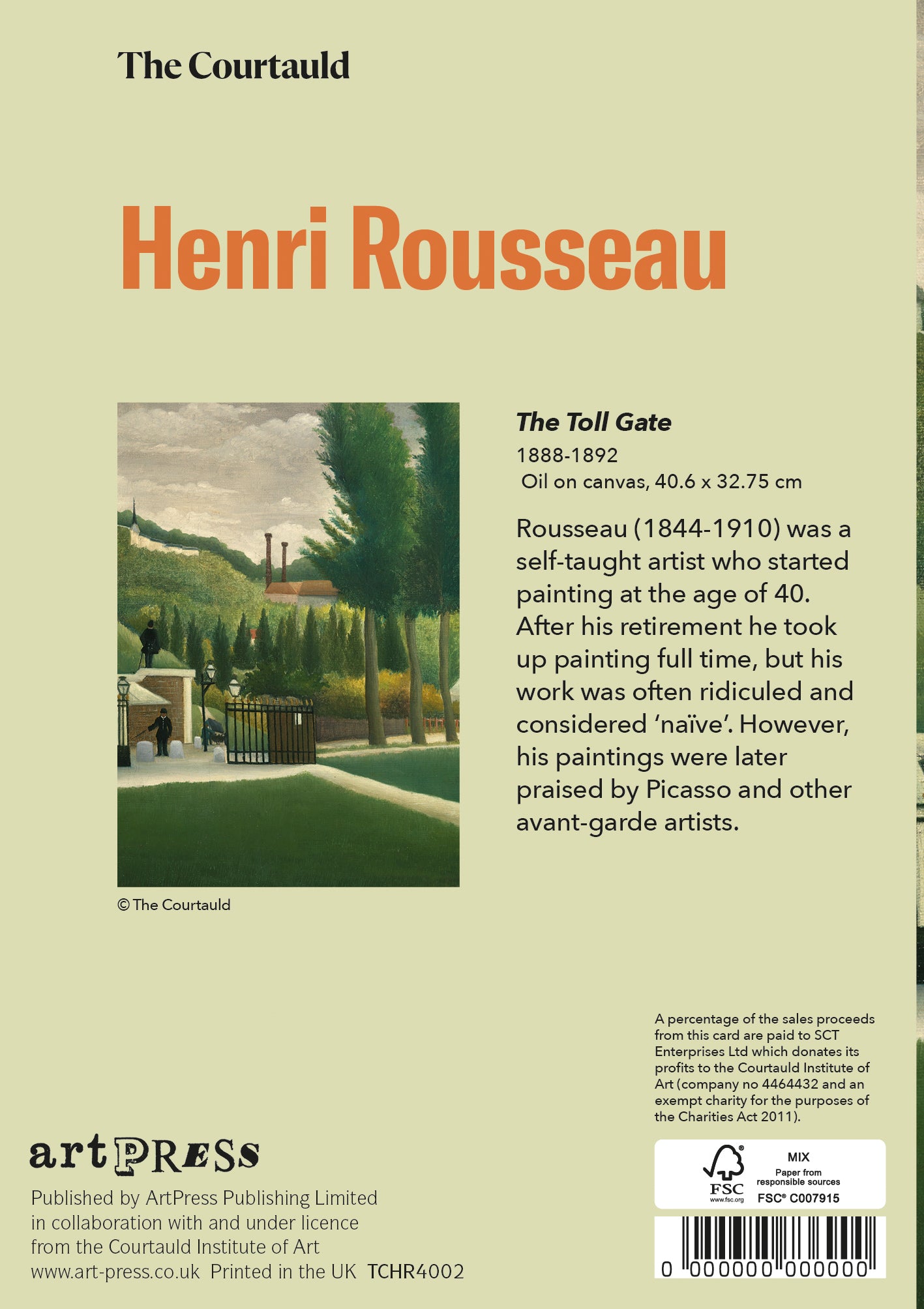 Rousseau Toll Gate Greetings Card