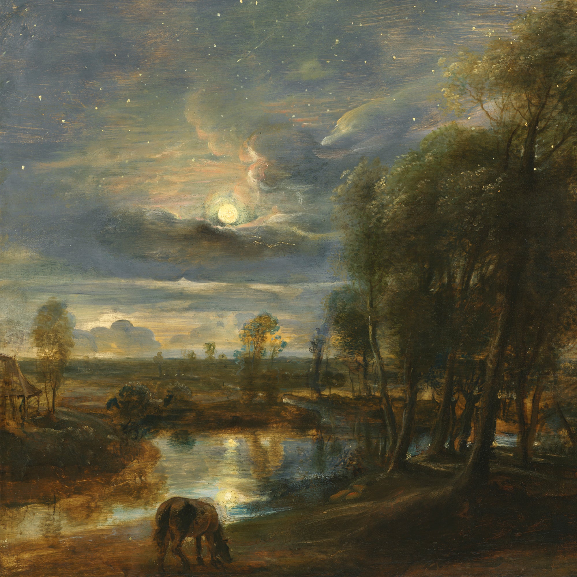 Rubens Moonlight Greetings Card