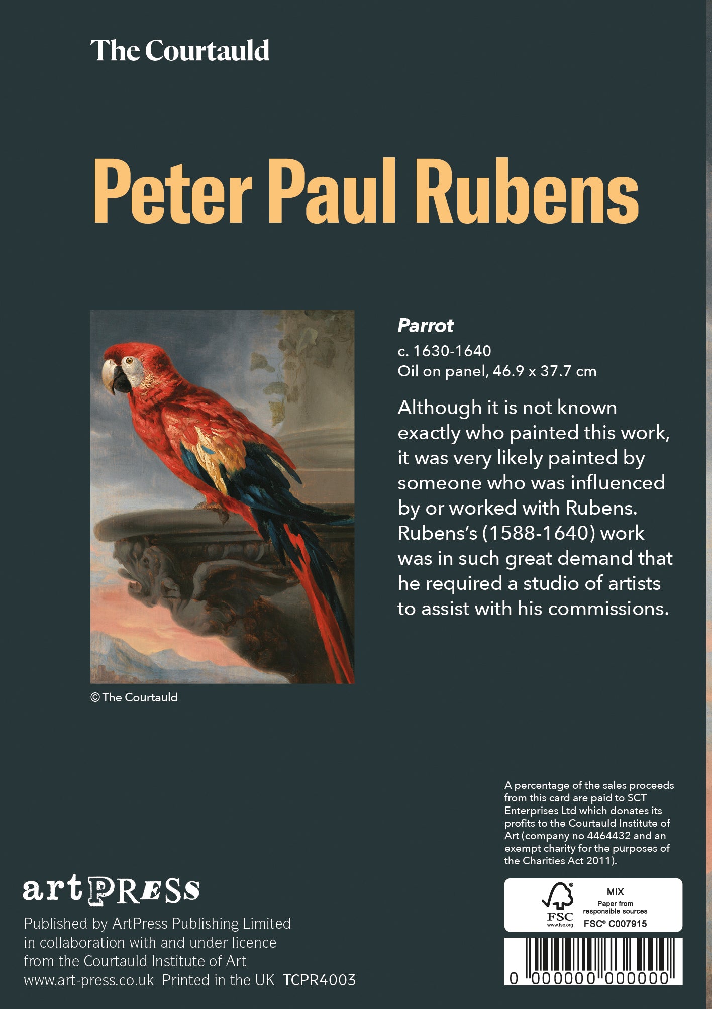 Rubens Parrot Greetings Card