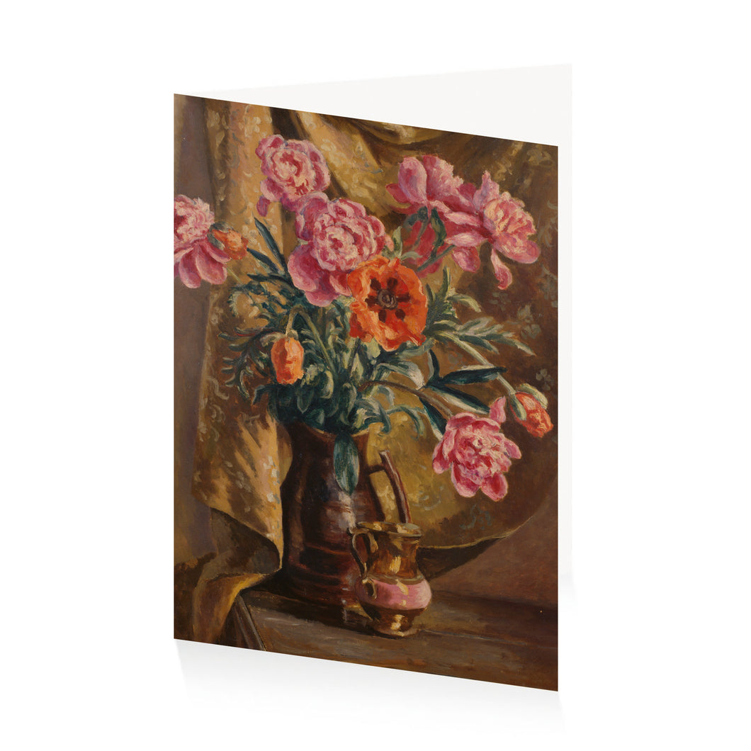 Roger Fry Peonies and Poppies Greetings Card