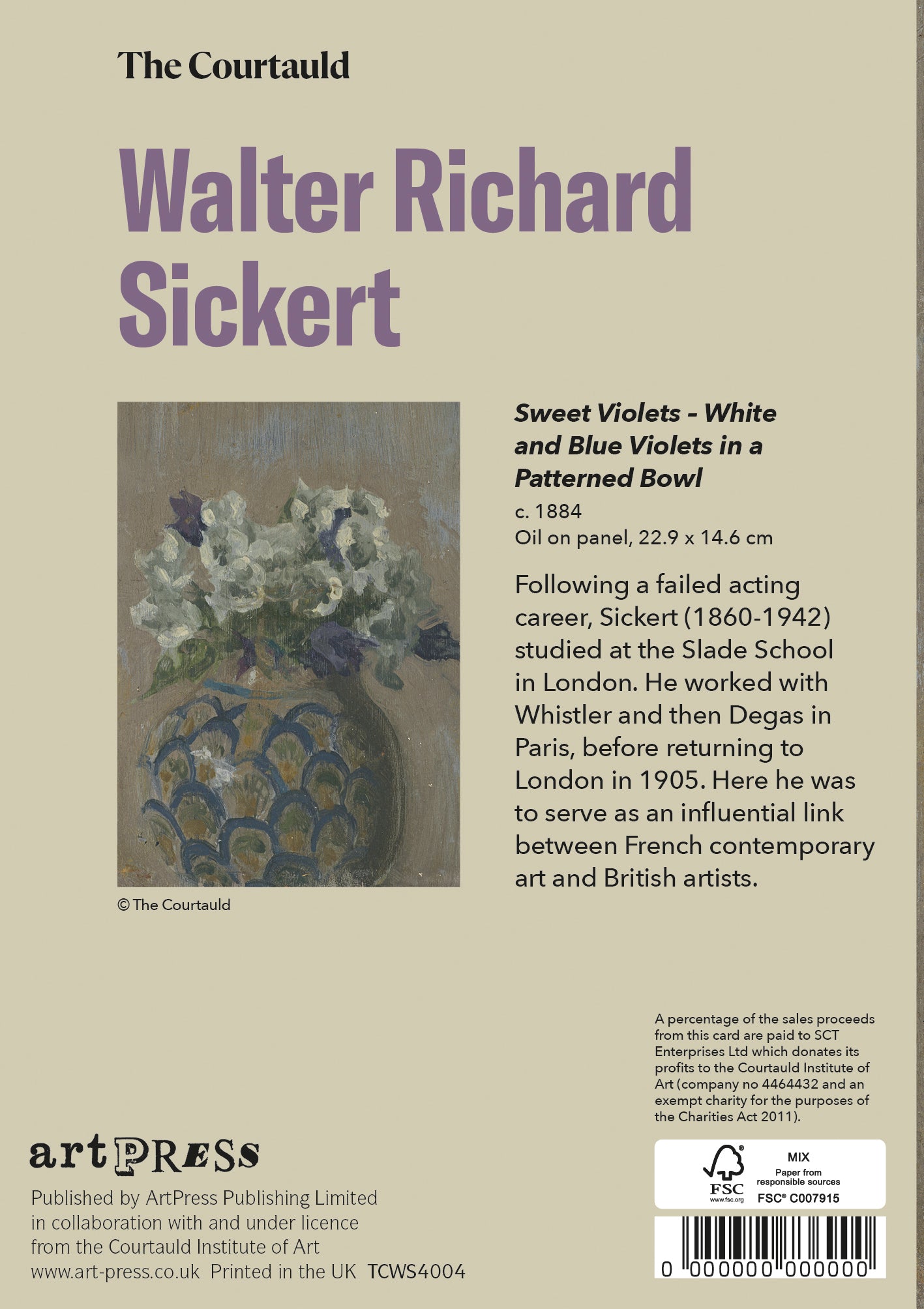 Sickert Sweet Violets Greetings Card