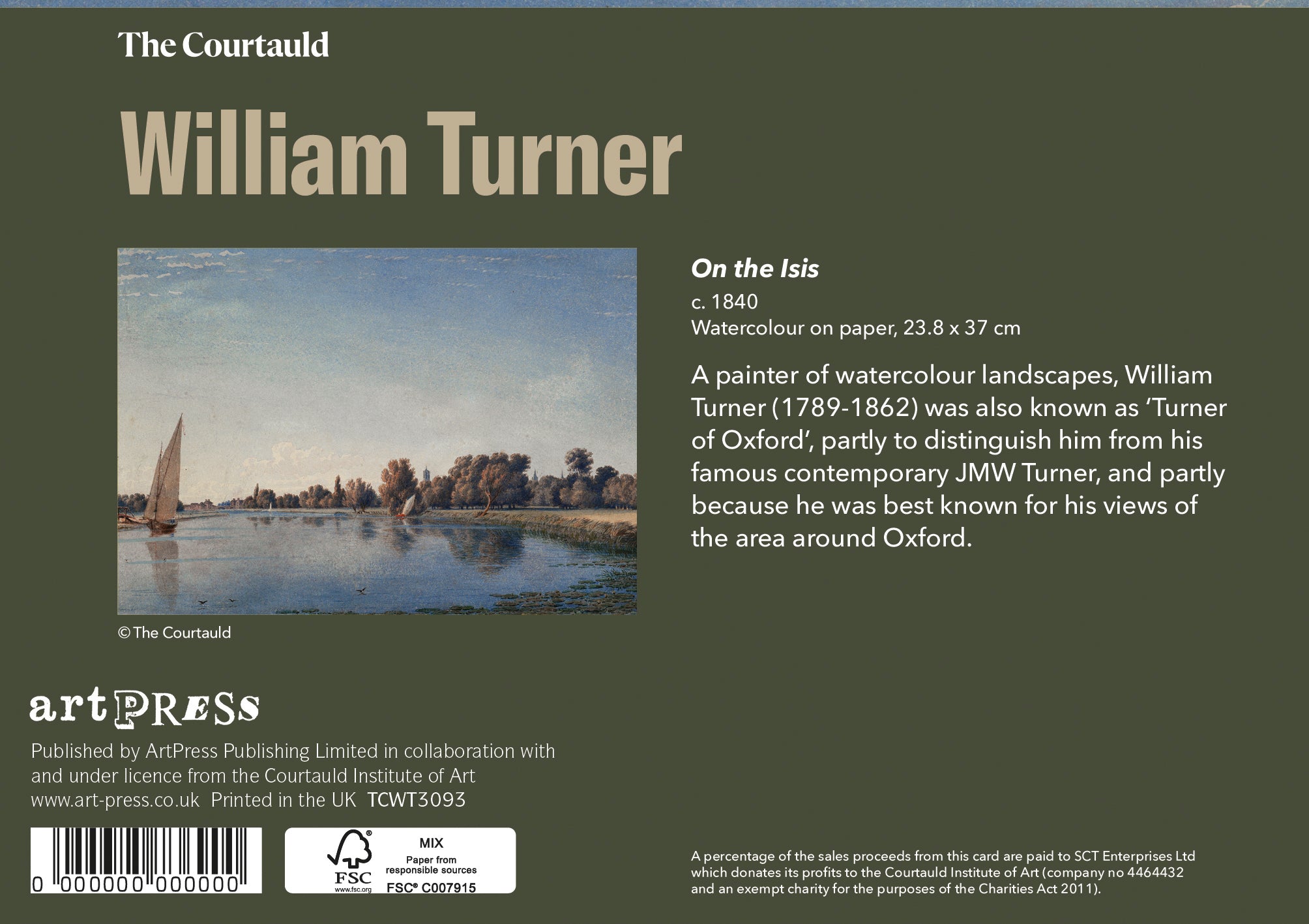 William Turner On the Isis Greetings Card