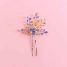 Load image into Gallery viewer, Beaded Hair Pin Blue
