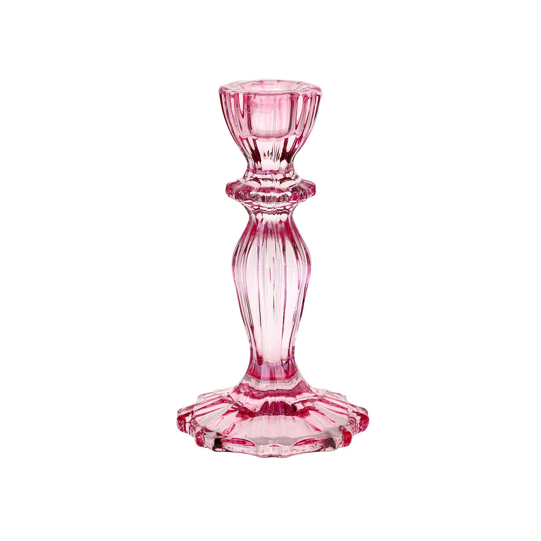 Glass Candle Holder Pink