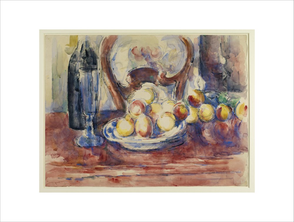 Paul Cézanne, Apples, Bottle and Chairback
