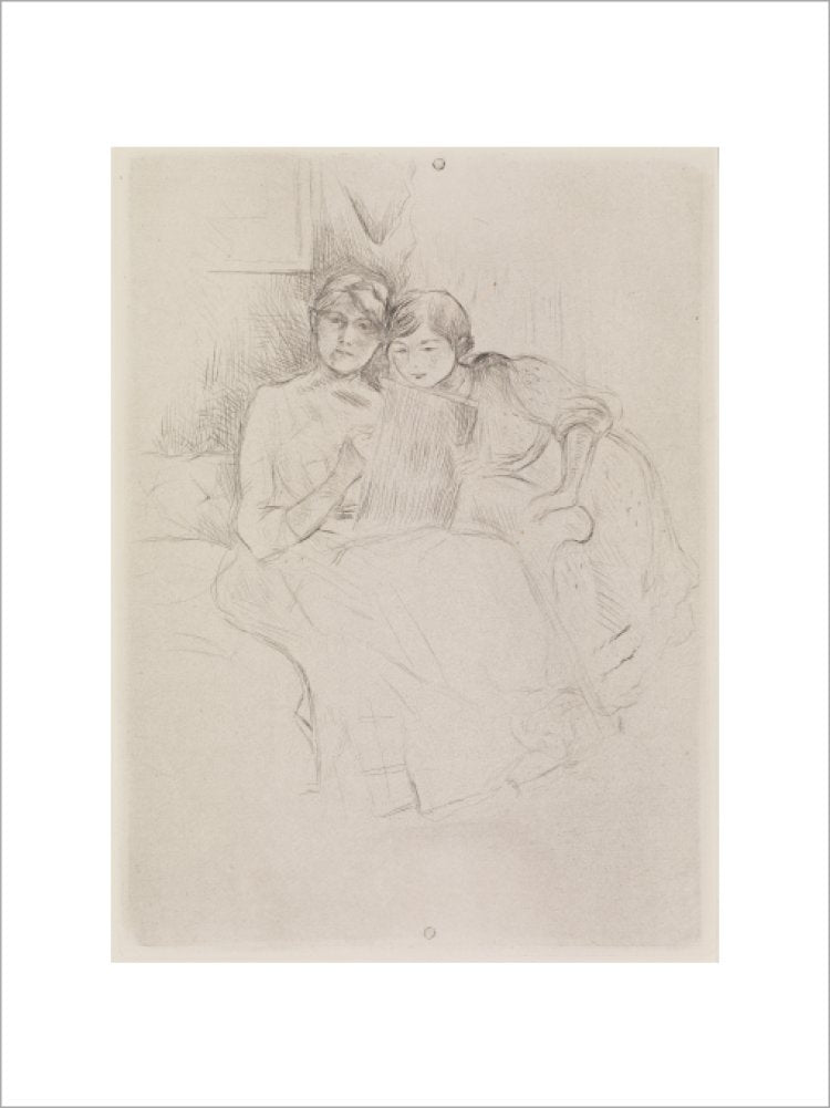 Berthe Morisot Drawing, with Her Daughter